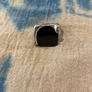 Elsa Peretti for Tiffany rare onyx and sterling silver slab ring.